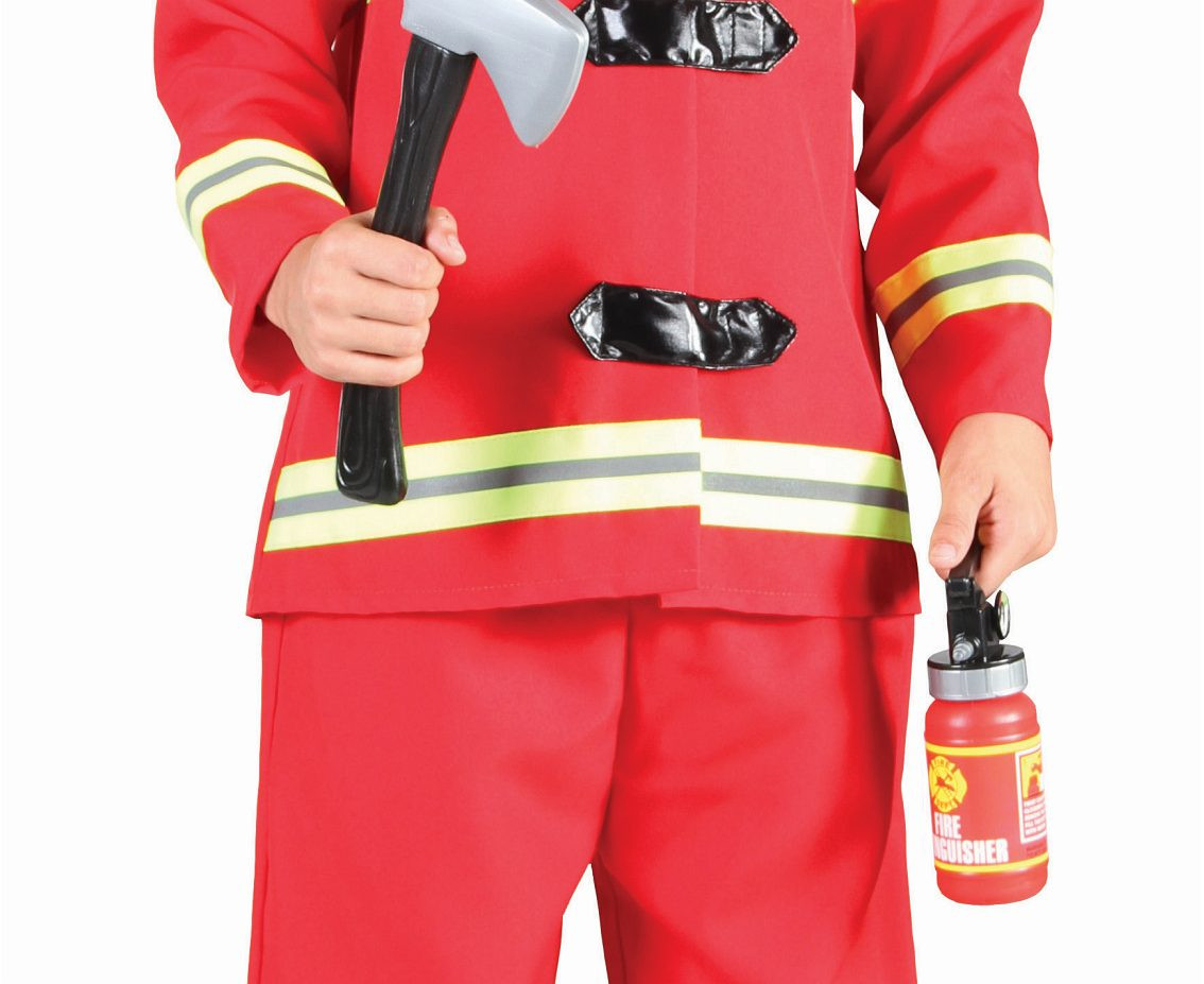 Role play-set for kids Red Firefighter (jacket, pants, hat), size 110/120 cm